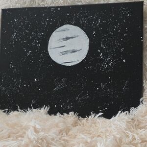 Black and White Moon Canvas Art